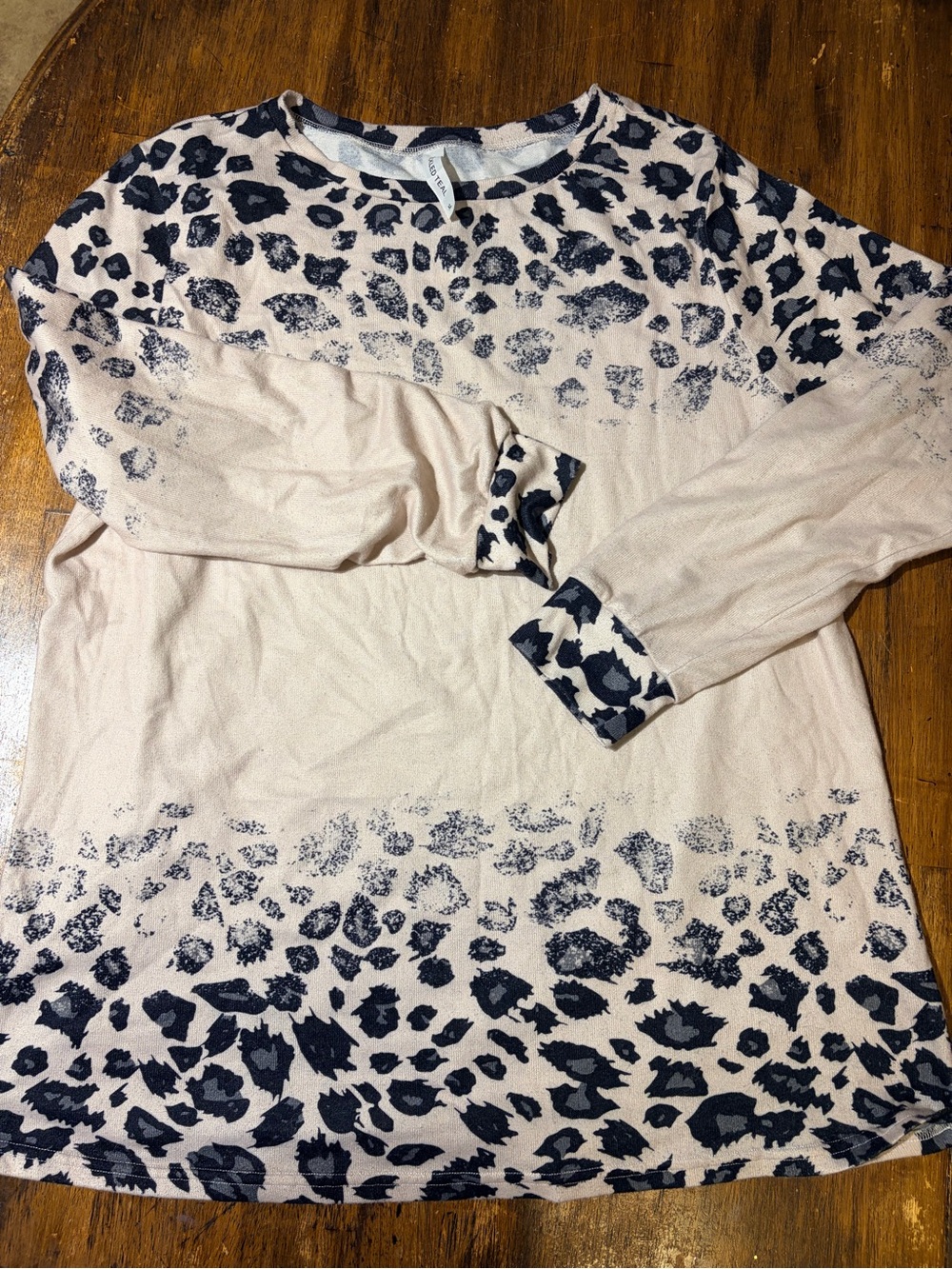 Tickled Teal Leopard-Print Long Sleeve Tee